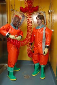 Biosafety level 4 suits for handling dangerous viruses