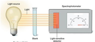 Spectrophotometer setup for measuring turbidity