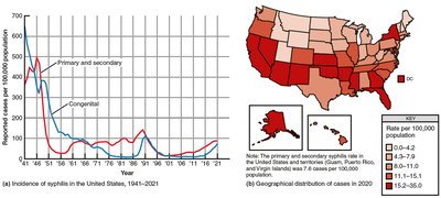 Incidence and distribution of syphilis in the US