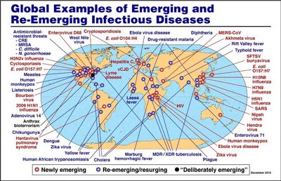 Map of global emerging and re-emerging infectious diseases