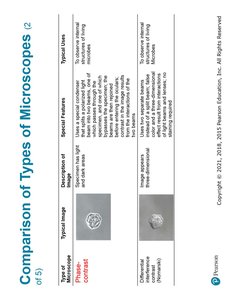 Comparison of electron microscopes