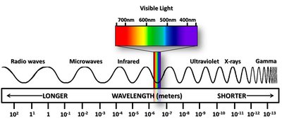Visible light spectrum and wavelength