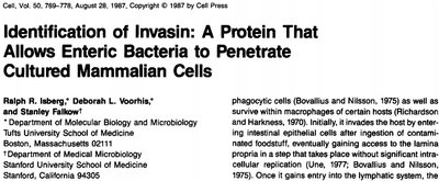 Scientific article on identification of invasin protein