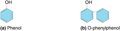 Structures of phenol and O-phenylphenol