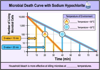 Effect of temperature on microbial death curve