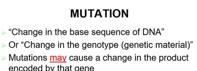 Definition and consequences of mutation
