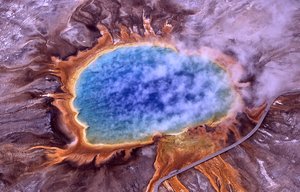 Hot spring showing extremophile habitat