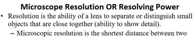 Microscope resolution heading