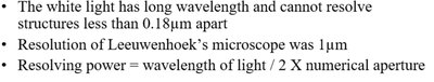 Resolution and wavelength