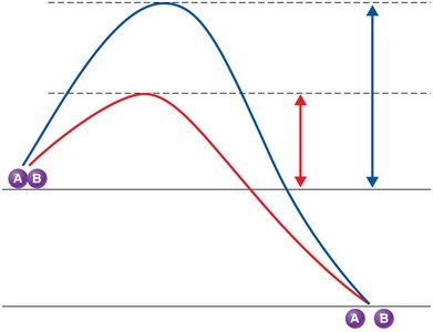 Energy diagram showing effect of enzyme on activation energy