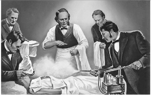 Florence Nightingale in a hospital ward