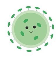 Cartoon illustration of a virus