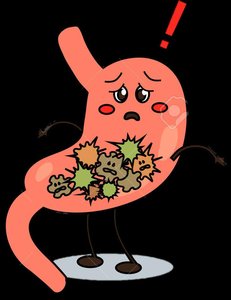 Illustration of exotoxins being released from bacteria