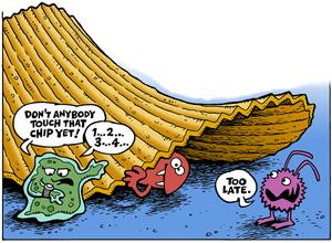 Cartoon illustrating the five-second rule