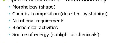 List of prokaryotic characteristics