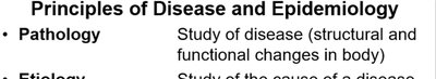 Principles of Disease and Epidemiology definitions