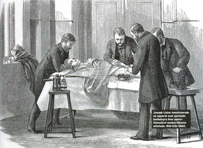 Joseph Lister spraying phenol during surgery