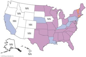 Geographical distribution of ehrlichiosis and anaplasmosis in the US