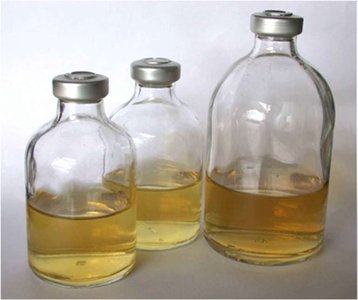 Bottles of liquid culture media