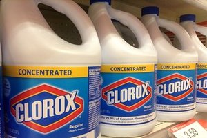 Bleach bottles as example of chlorine disinfectant
