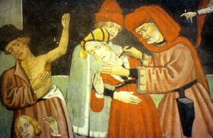 Historical depiction of plague (Black Death)