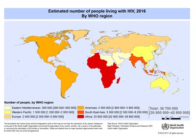 Global HIV prevalence map