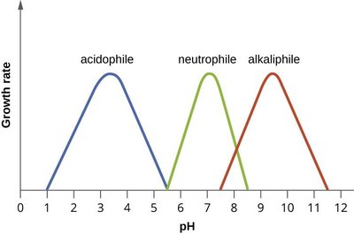 Microbial growth rate vs. pH