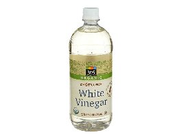 Bottle of white vinegar for laundry use