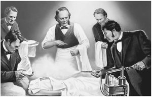 Lister using phenol in surgery