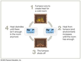 Feedback inhibition analogy: thermostat