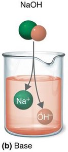 Base dissociation in water