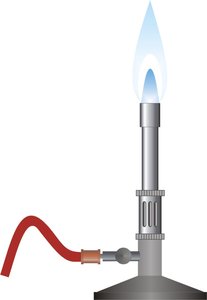 Bunsen burner with blue flame