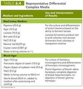 Representative differential complex media table