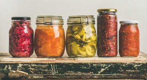 Jars of fermented vegetables