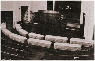 Coffins from a botulism outbreak (historical)