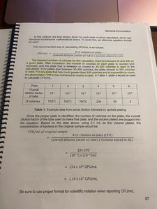 CFU calculation example
