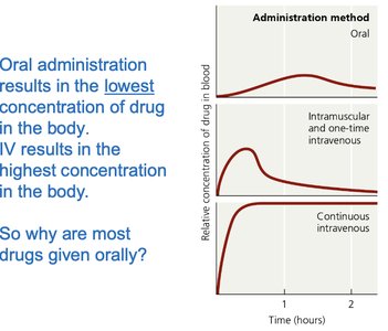 Drug administration methods and blood levels