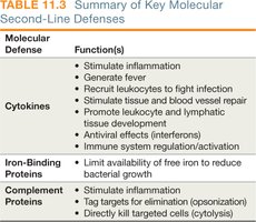 Summary of key molecular second-line defenses