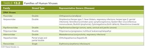Table of DNA virus families
