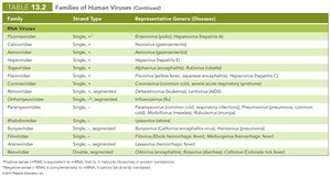 Table of RNA virus families