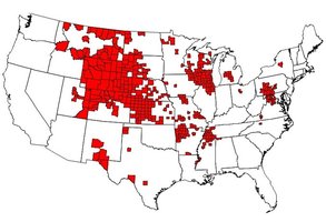 Distribution of chronic wasting disease in the United States