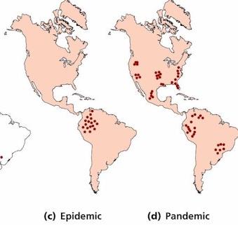 Epidemic and pandemic disease distribution