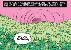 Cartoon about the Human Microbiome Project