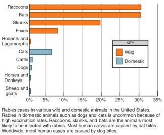 Bar graph of rabies cases by animal type in the U.S.