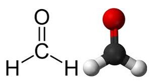 Structure of formaldehyde, another aldehyde used in microbial control