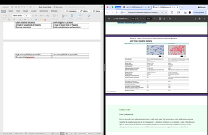 Table comparing Gram-positive and Gram-negative bacteria