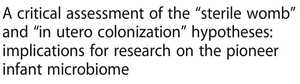 Discussion of sterile womb and in utero colonization hypotheses