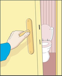 Fomite transmission (door handle)