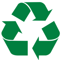 Recycling symbol representing microbial recycling of elements