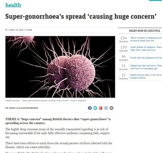 News article about super-gonorrhea
